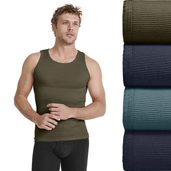 Men's Jockey® 4-Pack Fitted Cotton A-Shirt Tank Undershirt