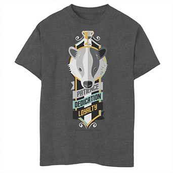 Boys' 8-20 Harry Potter Patience, Deication And Loyalty Hufflepuff Badge Graphic Tee
