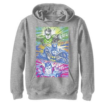 Boys 8-20 Justice League Sketched Hero Panels Graphic Fleece Hoodie