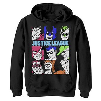 Boys 8-20 Justice League Retro Portrait Panels Graphic Fleece Hoodie
