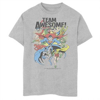 Boys 8-20 Justice League Team Awesome Character Collage Graphic Tee