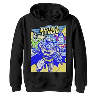 Boys 8-20 Justice Legue Neon Team Poster Graphic Fleece Hoodie
