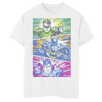 Boys 8-20 Justice League Sketched Hero Panels Graphic Tee