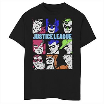 Boys 8-20 Justice League Retro Portrait Panels Graphic Tee