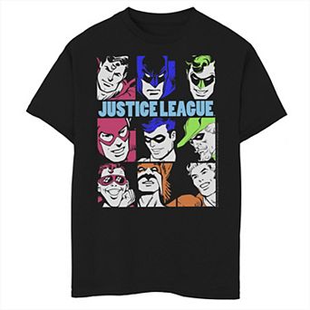 Boys 6-20 Justice League Retro Portrait Panels Graphic Tee