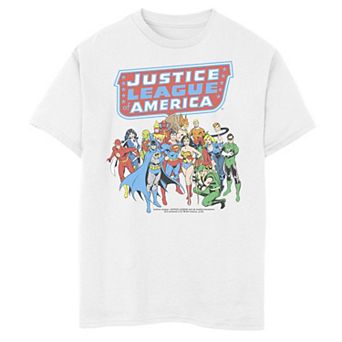 Boys 8-20 Justice League Logo Group Shot Graphic Tee
