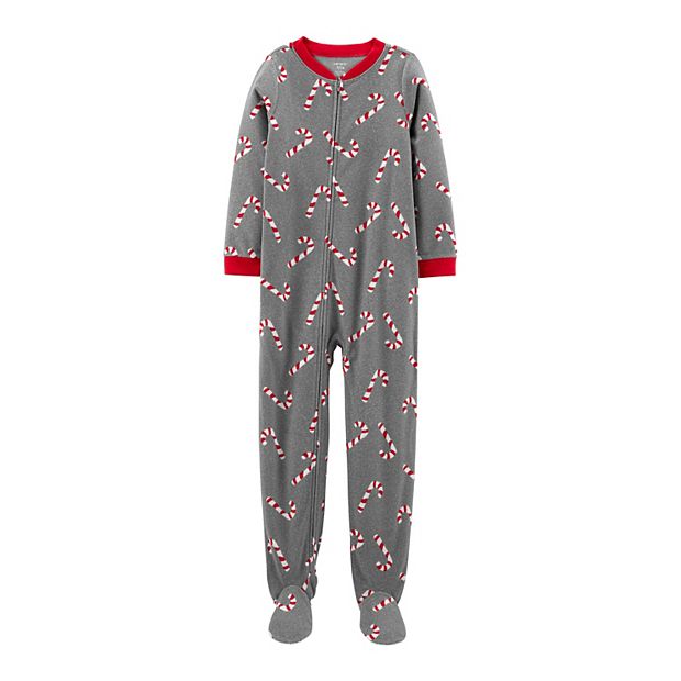 Girls 4-14 Carter's Candy Cane Fleece Footed Pajamas