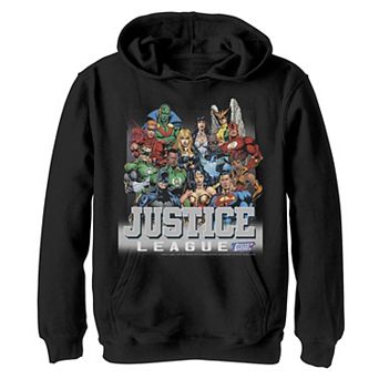 Boys 8-20 Justice League Posed Hero Portrait Graphic Fleece Hoodie