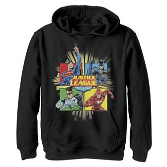 Boys 8-20 Justice League Shining Portrait Panels Graphic Fleece Hoodie