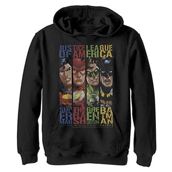 Boys 8-20 Justice League Of America Super Hero Portrait Panels Graphic Fleece Hoodie