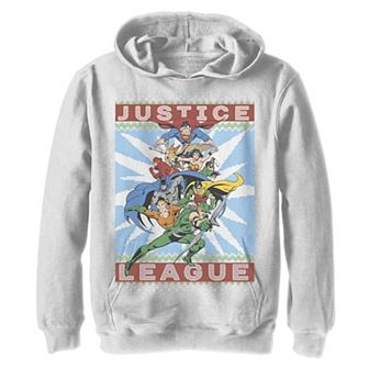 Boys 8-20 DC Comics Justice League Action Pose Christmas Sweater Style Graphic Fleece Hoodie