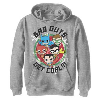 Boys 8-20 DC Comics Justice League Bad Guys Get Coal Christmas Graphic Fleece Hoodie