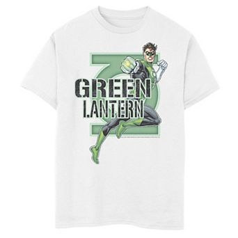 Boys 8-20 Green Lantern Text Over Lay Portrait Graphic Tee