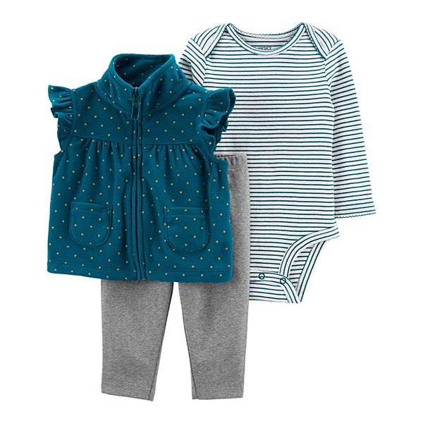 Baby Girl Carter's 3Piece Polka Dot Vest Set
