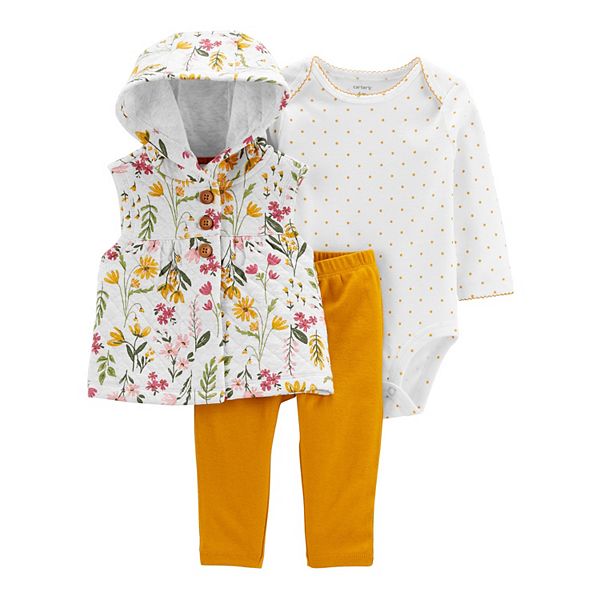 Baby Girl Carter's 3Piece Floral Vest Set