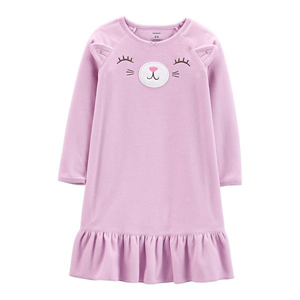 Girls 4 14 Carter s Cat Fleece Nightgown