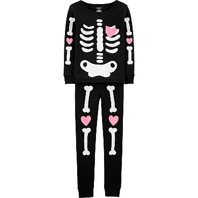 Baby Girl Carter's 2-Piece Glow Halloween Skeleton Snug Fit Pajamas