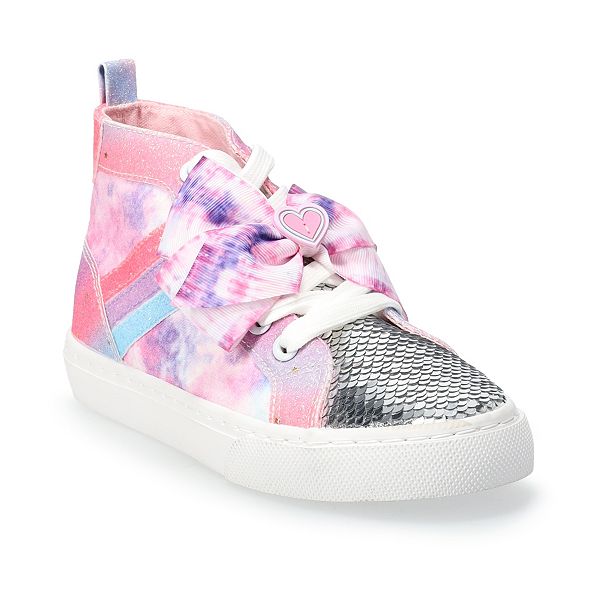 CLEARANCE Childrens Girls Rainbow sequin canvas Hi-tops trainers 