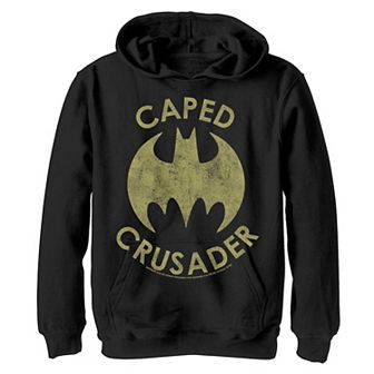 Boys 8-20 Batman Caped Crusader Distressed Logo Graphic Fleece Hoodie