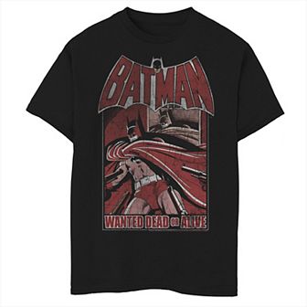 Boys 8-20 Batman Wanted Dead Or Alive Red Hue Poster Graphic Tee