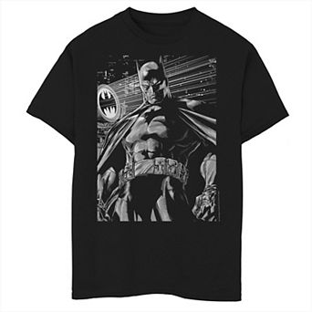 Boys 8-20 Batman Black And White Portrait Poster Graphic Tee