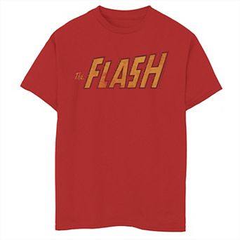 Boys 8-20 Flash Yellow Distressed Text Logo Graphic Tee