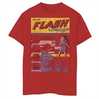 Boys 8-20 Flash Comics Vintage Cover Graphic Tee
