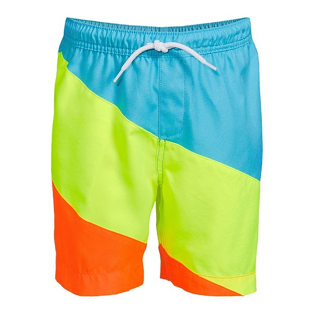 Boys 2 20 Lands End Diagonal Colorblock Swim Trunks
