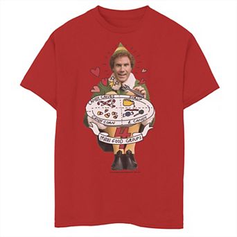 Boys 8-20 Elf Buddy Four Main Food Groups Doodle Art Graphic Tee