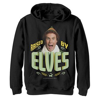 Boys 8-20 Elf Buddy Raised By Elves Screaming Portrait Graphic Fleece Hoodie