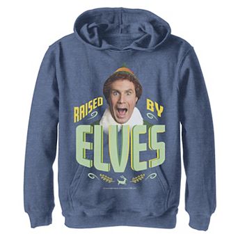 Boys 8-20 Elf Buddy Raised By Elves Screaming Portrait Graphic Fleece Hoodie
