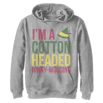 Boys 8-20 Elf I'm A Cotton Headed Ninny-Muggins Text Graphic Fleece Hoodie