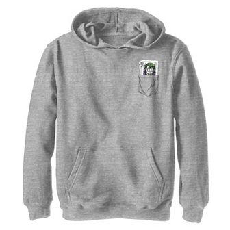 Boys 8-20 Batman Joker Playing Card Pocket Logo Graphic Fleece Hoodie
