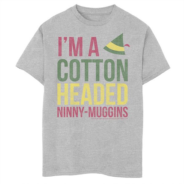 Boys 820 Elf I'm A Cotton Headed NinnyMuggins Text Graphic Tee