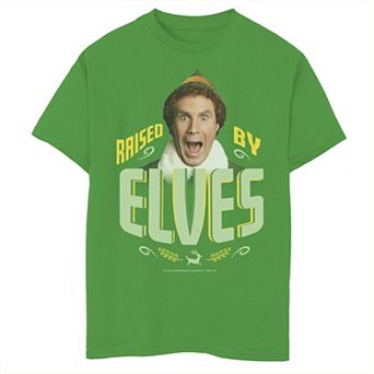 Boys 8-20 Elf Buddy Raised By Elves Screaming Portrait Graphic Tee