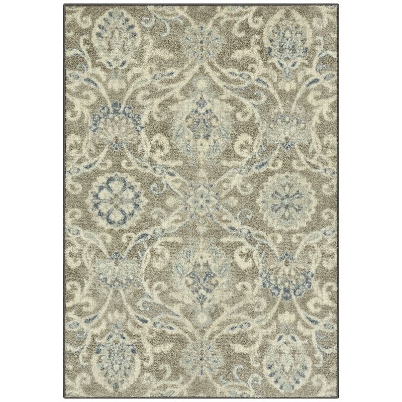 Sonoma Goods For Life® Washable Throw & Kitchen, Entry or Laundry Room Rug, Gray Damask