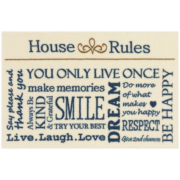 Maples House Rules Washable Kitchen & Throw Rug