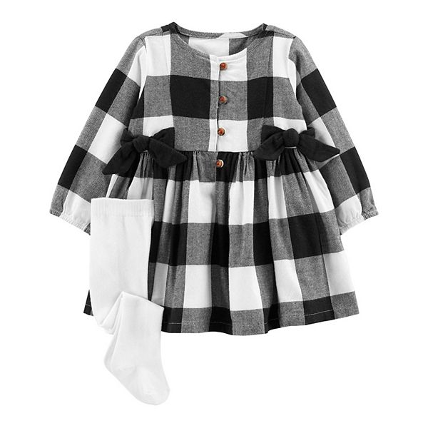 Baby Girl Carter s 2 Piece Plaid Dress Tights Set