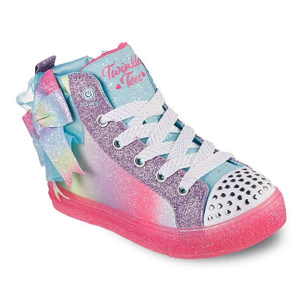 Skechers® Twinkle Toes Shuffle Rainbow Dust Girls' Light-Up High Top Sneakers