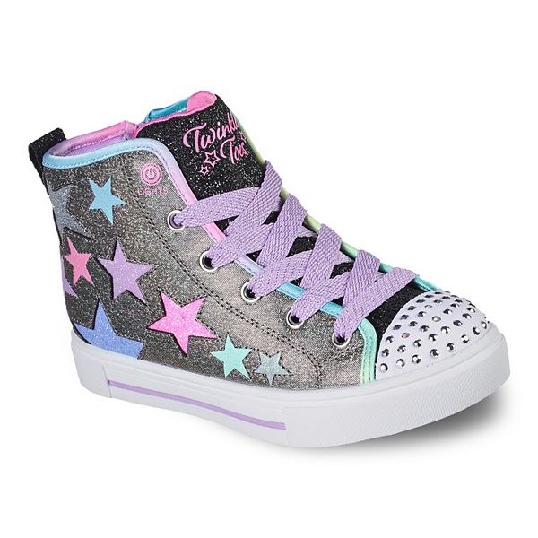 Skechers® Twinkle Toes Twinkle Sparks Star Glitz Girls' Light-Up High Sneakers