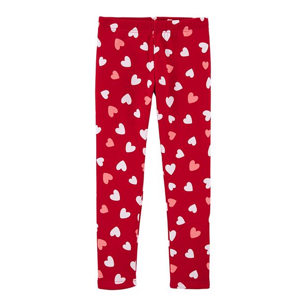 Girls 4-14 Carter's Heart Cozy Fleece-Lined Leggings