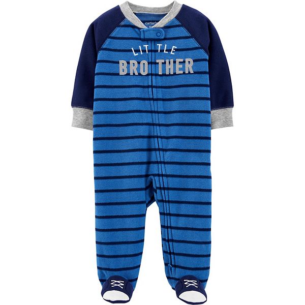 Baby Boy Carter's "Little Brother" ZipUp Fleece Sleep & Play