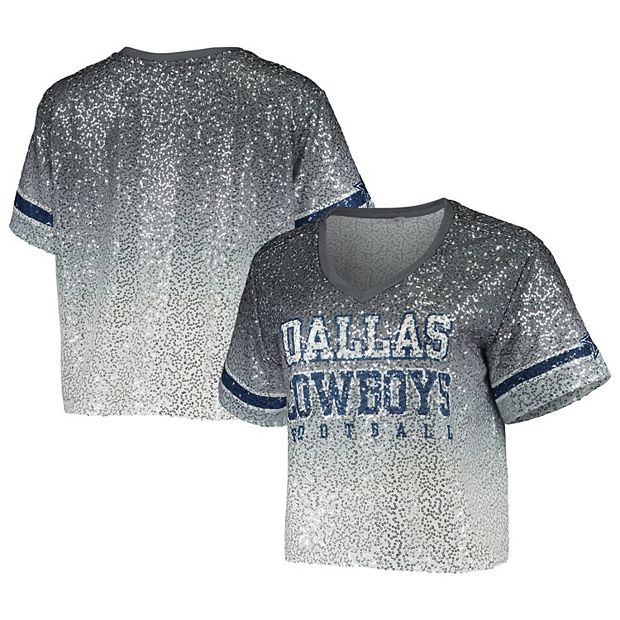 Dallas Cowboys Womens Lace up V-Neck Sweatshirt Long Sleeve Off Shoulder  Dress