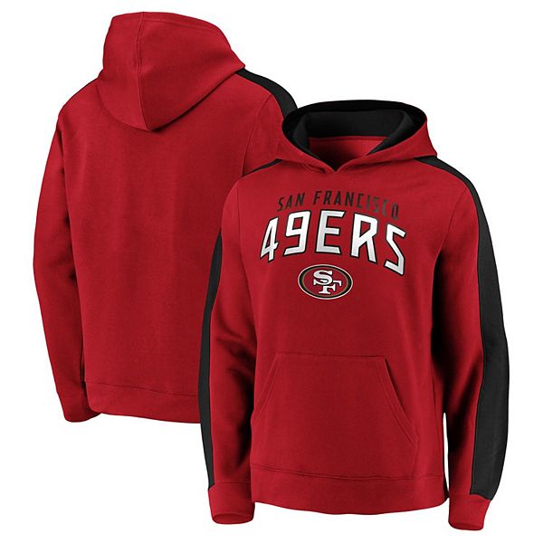 Women's Heathered Scarlet San Francisco 49ers Scholar Raglan Pullover  Sweatshirt 