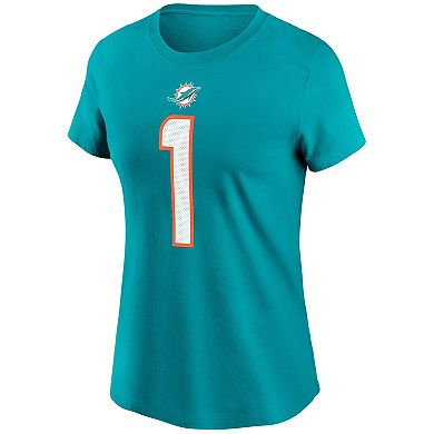 Women's Nike Tua Tagovailoa Aqua Miami Dolphins Name & Number T-Shirt