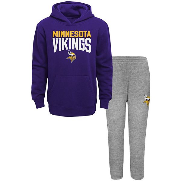 Toddler Purple/Heathered Gray Minnesota Vikings Fan Flare Pullover Hoodie  and Sweatpants Set