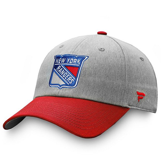 Men's Fanatics Branded Heather Gray New York Rangers Logo Adjustable Hat