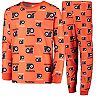Youth Orange Philadelphia Flyers Allover Print Long Sleeve T-Shirt and Pants Sleep Set