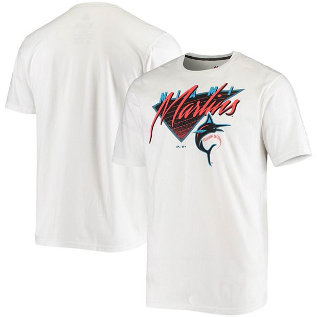 Men's Majestic White Miami Marlins Logo Fresh T-Shirt