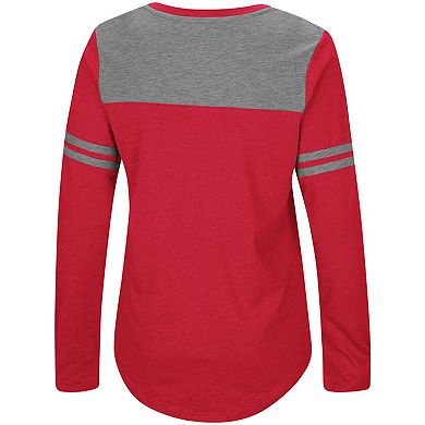 Women's Colosseum Heathered Scarlet Ohio State Buckeyes Dual Blend Logo ...